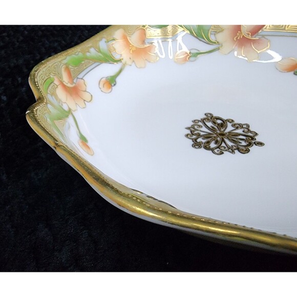 Nippon Art Nouveau Porcelain Bowl – Pre-War Green Mark - 1891 to 1921 - Moriage - Picture 8 of 11